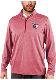 Antigua Cleveland Guardians Mens Red Rally 2.0 Long Sleeve 1/4 Zip Pullover