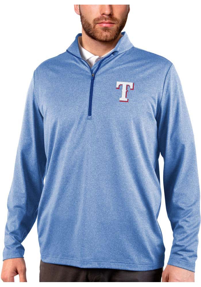 47 Texas Rangers Mens Blue Striker Long Sleeve 1/4 Zip Fashion Pullover