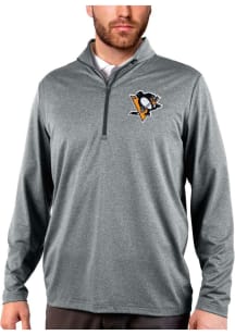 Antigua Pittsburgh Penguins Mens Charcoal Rally 2.0 Long Sleeve 1/4 Zip Pullover
