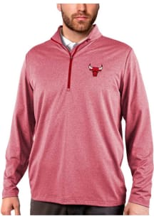 Antigua Chicago Bulls Mens Red Rally 2.0 Long Sleeve 1/4 Zip Pullover