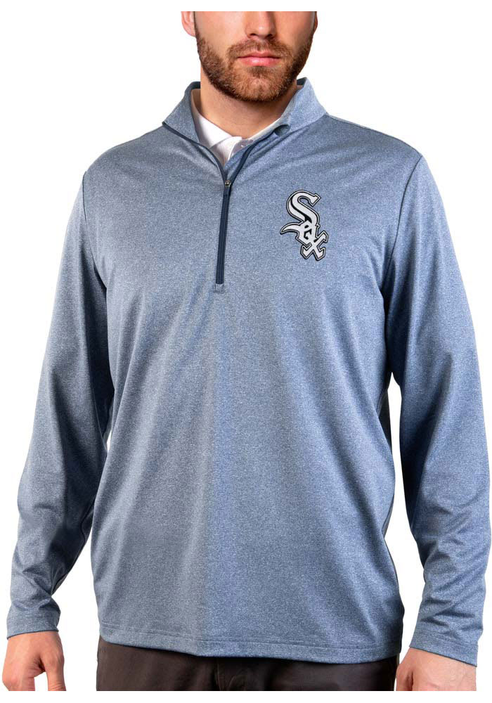 Antigua Chicago White Sox Mens Navy Blue Rally 2.0 Long Sleeve 1/4 Zip Pullover