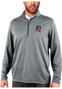 Antigua Detroit Tigers Mens Charcoal Rally 2.0 Long Sleeve 1/4 Zip Pullover