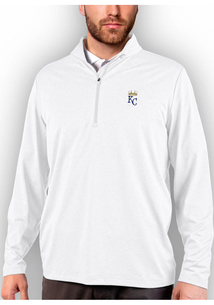 Antigua Kansas City Royals Mens WHITE Rally 2.0 Pullover - 32313100