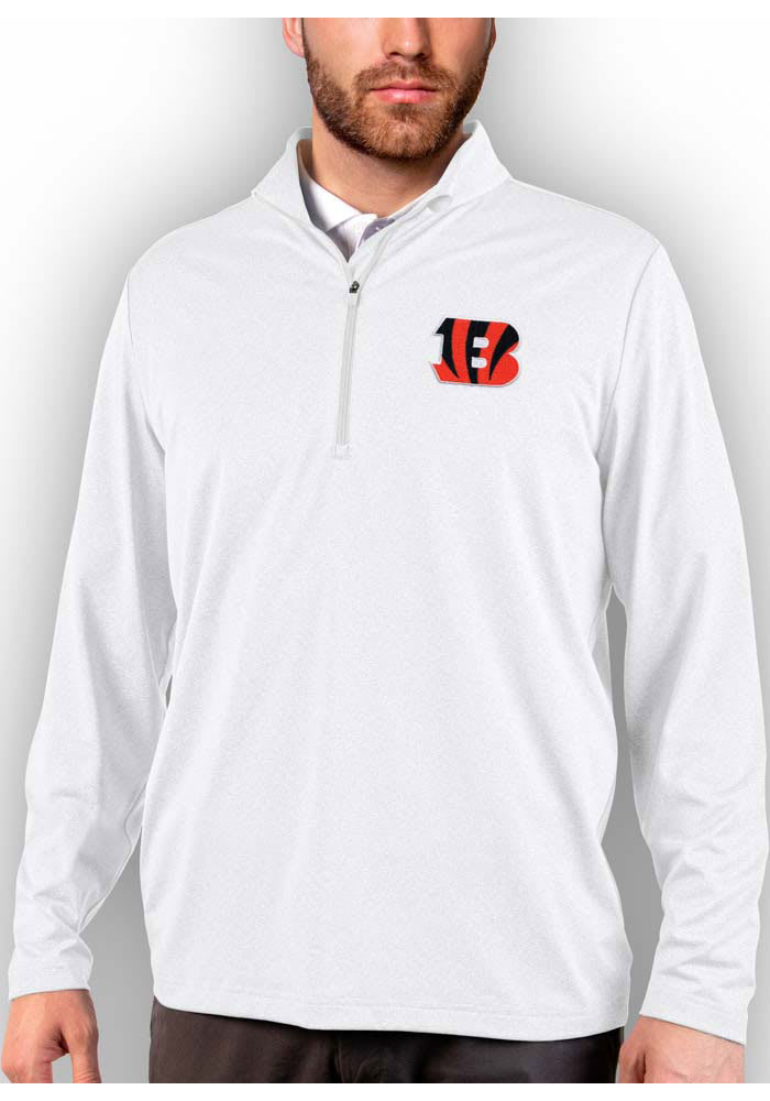 Antigua Cincinnati Bengals Mens Black Generation Long Sleeve 1/4 Zip  Pullover