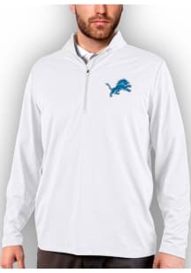 Antigua Detroit Lions Mens White Rally 2.0 Long Sleeve 1/4 Zip Pullover