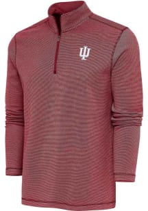 Mens Indiana Hoosiers Crimson Antigua Shore Bunker Qtr Zip Pullover