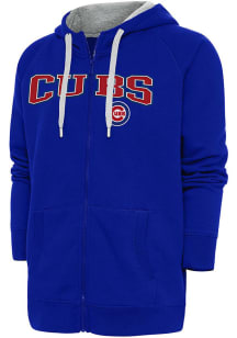 Antigua Chicago Cubs Mens Blue Victory Long Sleeve Full Zip Jacket