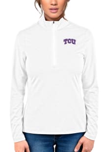 Antigua Horned Frogs Womens White Heather 1/4 Zip Pullover