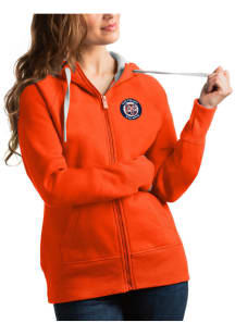 Antigua Detroit Tigers Womens Orange Victory Full Zip Hood Long Sleeve Full Zip Jacket