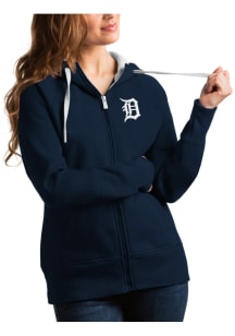 Antigua Detroit Tigers Womens Navy Blue Victory Full Zip Hood Long Sleeve Full Zip Jacket