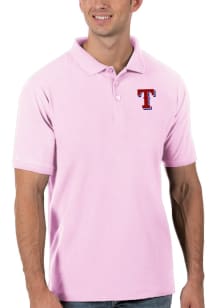 Antigua Texas Rangers Mens Pink Legacy Short Sleeve Polo