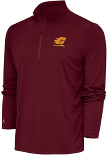 Antigua Central Michigan Chippewas Mens Maroon Tribute Long Sleeve 1/4 Zip Pullover