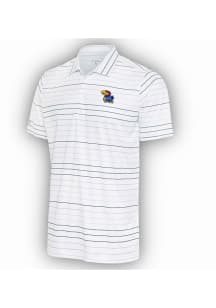 Antigua Kansas Jayhawks Mens White Ryder Short Sleeve Polo