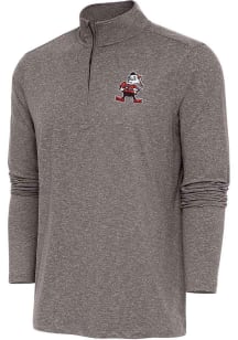 Antigua Cleveland Browns Mens Brown HUNK Long Sleeve 1/4 Zip Pullover