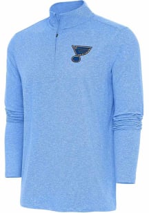 Antigua St Louis Blues Mens Light Blue HUNK Long Sleeve 1/4 Zip Pullover