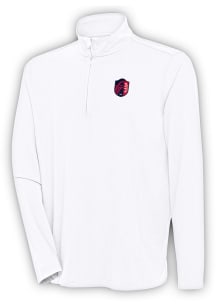 Antigua St Louis City SC Mens White HUNK Long Sleeve 1/4 Zip Pullover