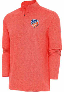 Antigua FC Cincinnati Mens Orange HUNK Long Sleeve 1/4 Zip Pullover