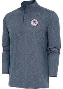 Antigua Chicago Fire Mens Navy Blue HUNK Long Sleeve 1/4 Zip Pullover