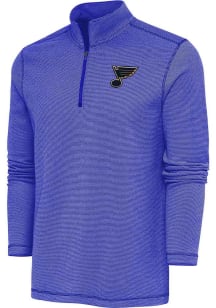 Antigua St Louis Blues Mens Blue SHORE BUNKER Long Sleeve 1/4 Zip Pullover