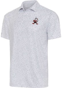 Antigua Cleveland Browns Mens Grey MOTION Short Sleeve Polo
