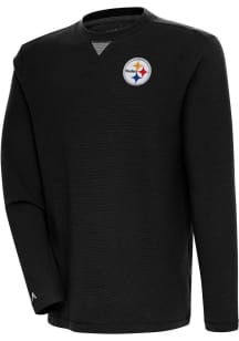 Antigua Pittsburgh Steelers Mens Black FLIER BUNKER Long Sleeve Crew Sweatshirt