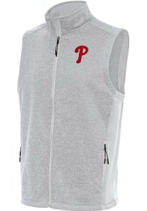 Antigua Philadelphia Phillies Mens Grey Course Sleeveless Jacket