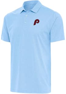 Antigua Philadelphia Phillies Mens Light Blue Score Short Sleeve Polo