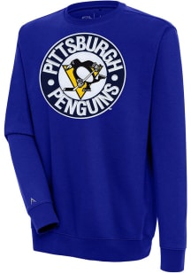 Antigua Pittsburgh Penguins Mens Blue Victory Long Sleeve Crew Sweatshirt