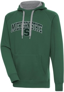 Antigua Michigan State Spartans Mens Green Victory Long Sleeve Hoodie