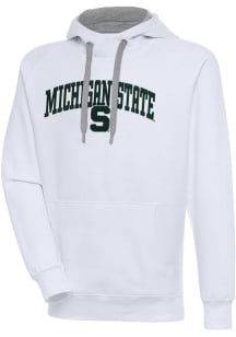 Antigua Michigan State Spartans Mens White Victory Long Sleeve Hoodie