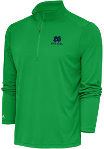 Antigua Notre Dame Fighting Irish Mens Green Tribute Long Sleeve 1/4 Zip Pullover
