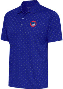 Antigua Chicago Cubs Mens Blue Spark Short Sleeve Polo