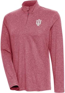 Antigua Indiana Womens Cardinal Confront 1/4 Zip Pullover