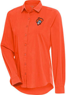 Antigua Oklahoma State Cowboys Womens Flight Long Sleeve Orange Dress Shirt