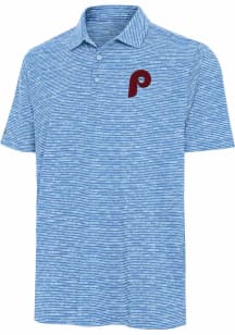 Antigua Philadelphia Phillies Mens Light Blue Retro Static Short Sleeve Polo