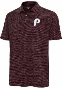 Antigua Philadelphia Phillies Mens Maroon Retro Static Short Sleeve Polo