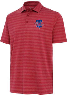 Antigua Philadelphia Phillies Mens Red Urge Tonal Short Sleeve Polo