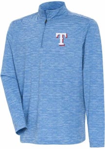Antigua Texas Rangers Mens Light Blue Determined Watercolor Long Sleeve Qtr Zip Pullover
