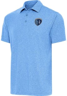 Antigua Sporting Kansas City Mens Light Blue PAR 3 Short Sleeve Polo