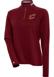 Antigua Cleveland Cavaliers Womens Red Milo 1/4 Zip Pullover