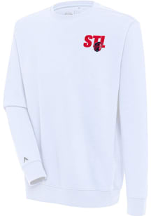Antigua St Louis City SC Mens White Victory Long Sleeve Crew Sweatshirt