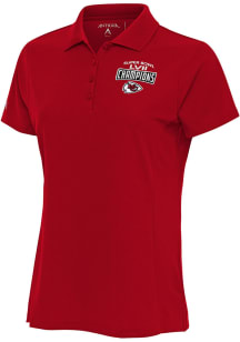 Antigua Kansas City Chiefs Womens Red 2022 Super Bowl Champions Legacy Short Sleeve Polo Shirt