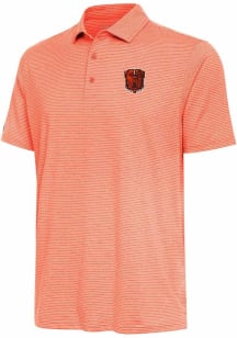 Antigua Cleveland Browns Mens Orange Dog Head Scheme Short Sleeve Polo