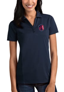 Antigua St Louis City SC Womens Navy Blue Tribute Short Sleeve Polo Shirt