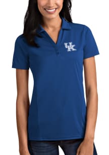 Antigua Kentucky Wildcats Womens Blue Tribute Short Sleeve Polo Shirt