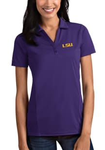 Antigua LSU Tigers Womens Purple Tribute Short Sleeve Polo Shirt