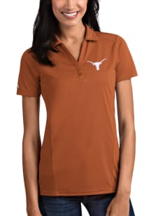 Antigua Texas Longhorns Womens Burnt Orange Tribute Short Sleeve Polo Shirt