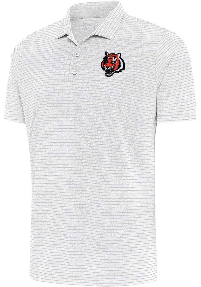 Antigua Cincinnati Bengals Mens White Esteem Version Short Sleeve Polo