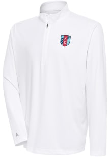 Antigua KC Current Mens White Tribute Long Sleeve 1/4 Zip Pullover
