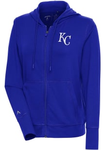 Antigua Kansas City Royals Womens Blue Moving Long Sleeve Full Zip Jacket